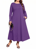 SHOWMALL Women's Plus Size Long Sleeve Maxi Dresses