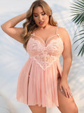 Womens Plus Size Lingerie Lace Sexy Strap Chemise Sleepwear V-Neck Nightdress