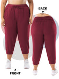 Womens Plus Size Joggers Pants Casual Active Capri Sweatpants with Drawstring Pockets