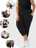 Womens Plus Size Joggers Pants Casual Active Capri Sweatpants with Drawstring Pockets
