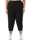 Womens Plus Size Joggers Pants Casual Active Capri Sweatpants with Drawstring Pockets