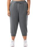 SHOWMALL Plus Size Capri Pants for Women Workout Relaxed Joggers Pants with Drawstring Pockets