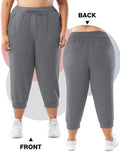 Womens Plus Size Joggers Pants Casual Active Capri Sweatpants with Drawstring Pockets