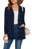SHOWMALL Women's Long Sleeve Open Front Cardigan Button Down Ribbed Knit