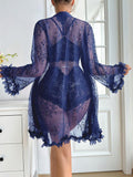 SHOWMALL Women Lingerie Sexy Babydoll Set Lace Chemise Nightgown, 3-Piece Lingerie with Robe