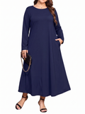 SHOWMALL Women's Plus Size Long Sleeve Maxi Dresses
