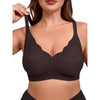 SHOWMALL Women's Plus Size Wireless Bra with Scalloped Neckline