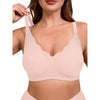 SHOWMALL Women's Plus Size Wireless Bra with Scalloped Neckline