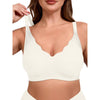 SHOWMALL Women's Plus Size Wireless Bra with Scalloped Neckline