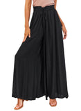 SHOWMALL High Waist Casual Drawstring Lounge Culotte with Pockets