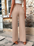 SHOWMALL Wide Leg Pants Drawstring Waist with Slant Pockets