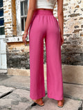 SHOWMALL Wide Leg Pants Drawstring Waist with Slant Pockets