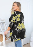 SHOWMALL Women's Plus Size 3/4 Sleeve Swing Tunic Top