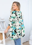 SHOWMALL Women's Plus Size 3/4 Sleeve Swing Tunic Top
