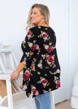 Women Top 3/4 Sleeve Clothes Blouse Swing Tunic Shirt for Leggings