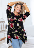 SHOWMALL Women's Plus Size 3/4 Sleeve Swing Tunic Top