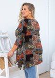 Women Top 3/4 Sleeve Clothes Blouse Swing Tunic Shirt for Leggings
