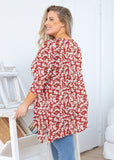 SHOWMALL Women's Plus Size 3/4 Sleeve Swing Tunic Top