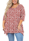 SHOWMALL Women's Plus Size 3/4 Sleeve Swing Tunic Top