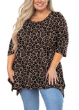 SHOWMALL Women's Plus Size 3/4 Sleeve Swing Tunic Top