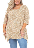 SHOWMALL Women's Plus Size 3/4 Sleeve Swing Tunic Top