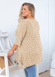 SHOWMALL Women's Plus Size 3/4 Sleeve Swing Tunic Top