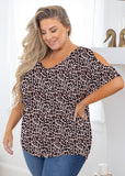 SHOWMALL Plus Size Tops for Women Cold Shoulder Clothes Short Sleeve Clothing V Neck Tunic Summer Shirts