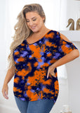 SHOWMALL Plus Size Tops for Women Cold Shoulder Clothes Short Sleeve Clothing V Neck Tunic Summer Shirts