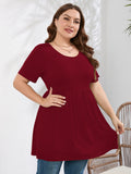 SHOWMALL Women's Plus Size Tunic Tops to Wear with Leggings Flowy Babydoll Shirts Blouses for Women Work & Casual