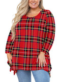 Women's Plus Size Tunic Top Long Sleeves, Scoop Neck Blouse, Asymmetrical Sharkbite Hem Shirts, Soft Stretchy, Great with Leggings