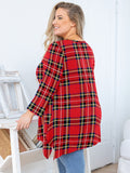 Women's Plus Size Tunic Top Long Sleeves, Scoop Neck Blouse, Asymmetrical Sharkbite Hem Shirts, Soft Stretchy, Great with Leggings