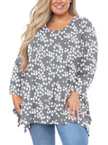 Women's Plus Size Tunic Top Long Sleeves, Scoop Neck Blouse, Asymmetrical Sharkbite Hem Shirts, Soft Stretchy, Great with Leggings