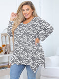 Women's Plus Size Tunic Top Long Sleeves, Scoop Neck Blouse, Asymmetrical Sharkbite Hem Shirts, Soft Stretchy, Great with Leggings