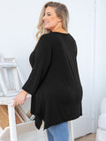 Women's Plus Size Tunic Top Long Sleeves, Scoop Neck Blouse, Asymmetrical Sharkbite Hem Shirts, Soft Stretchy, Great with Leggings