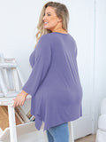 Women's Plus Size Tunic Top Long Sleeves, Scoop Neck Blouse, Asymmetrical Sharkbite Hem Shirts, Soft Stretchy, Great with Leggings
