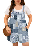 SHOWMALL Jumpersuit for Women Plus Size Shorts Casual Loose Romper Overall with Adjustable Strapes