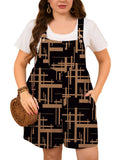 SHOWMALL Jumpersuit for Women Plus Size Shorts Casual Loose Romper Overall with Adjustable Strapes