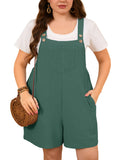 SHOWMALL Jumpersuit for Women Plus Size Shorts Casual Loose Romper Overall with Adjustable Strapes