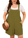 SHOWMALL Jumpersuit for Women Plus Size Shorts Casual Loose Romper Overall with Adjustable Strapes