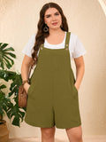 SHOWMALL Jumpersuit for Women Plus Size Shorts Casual Loose Romper Overall with Adjustable Strapes
