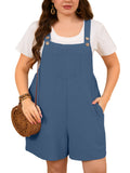 SHOWMALL Jumpersuit for Women Plus Size Shorts Casual Loose Romper Overall with Adjustable Strapes