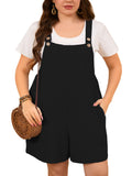 SHOWMALL Jumpersuit for Women Plus Size Shorts Casual Loose Romper Overall with Adjustable Strapes