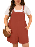 SHOWMALL Jumpersuit for Women Plus Size Shorts Casual Loose Romper Overall with Adjustable Strapes