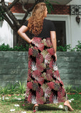SHOWMALL Women's Plus Size Maxi Dress with Pockets Short Sleeve Scoop Neck Casual Summer & Wedding Guest Dress