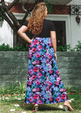 SHOWMALL Women's Plus Size Maxi Dress with Pockets Short Sleeve Scoop Neck Casual Summer & Wedding Guest Dress