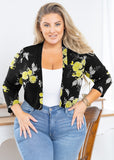 SHOWMALL Bolero Plus Size Women 3/4 Sleeve Lightweight Open Front Knit Cropped Bolero Shrug Cardigan Sweater Coat Tops for Evening dresses