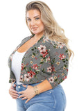 SHOWMALL Bolero Plus Size Women 3/4 Sleeve Lightweight Open Front Knit Cropped Bolero Shrug Cardigan Sweater Coat Tops for Evening dresses