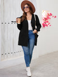SHOWMALL Women's Plus Size Open Front Cardigan, Ribbed Long Sleeve Casual Sweater