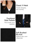 SHOWMALL Women's Plus Size Open Front Cardigan, Ribbed Long Sleeve Casual Sweater