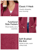 SHOWMALL Women's Plus Size Open Front Cardigan, Ribbed Long Sleeve Casual Sweater